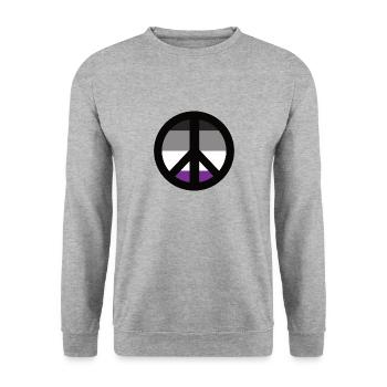 Signe de paix asexué Hippie LGBT - Sweat-shirt Unisexe - gris chiné - Devant - Alina (178cm) & Michal (187cm)