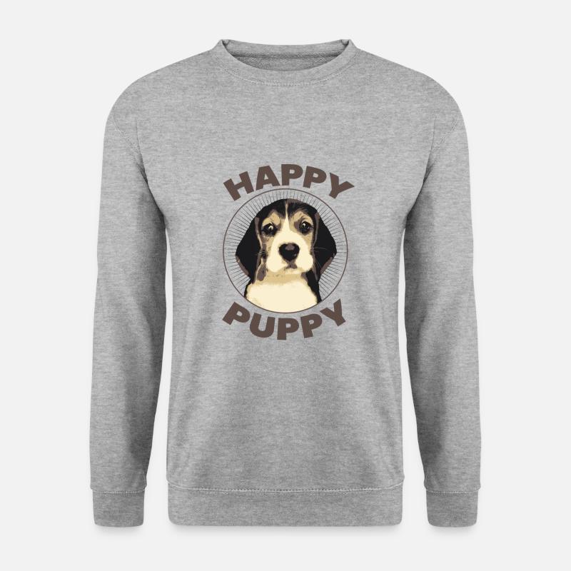 Hund - Unisex Pullover - Weißgrau meliert