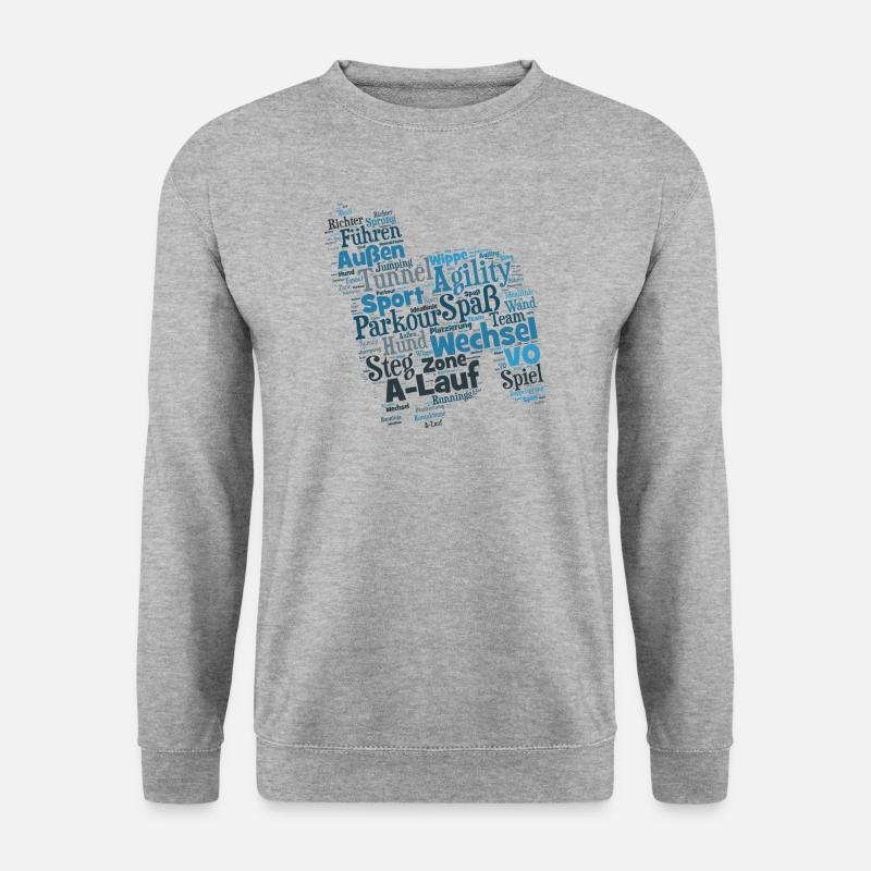 Berger des Pyrénées Agility Wordcloud - Unisex Pullover - Weißgrau meliert
