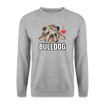 Bulldog Bulldogge - Unisex Sweatshirt - salt & pepper - Front - Alina (178cm) & Michal (187cm)