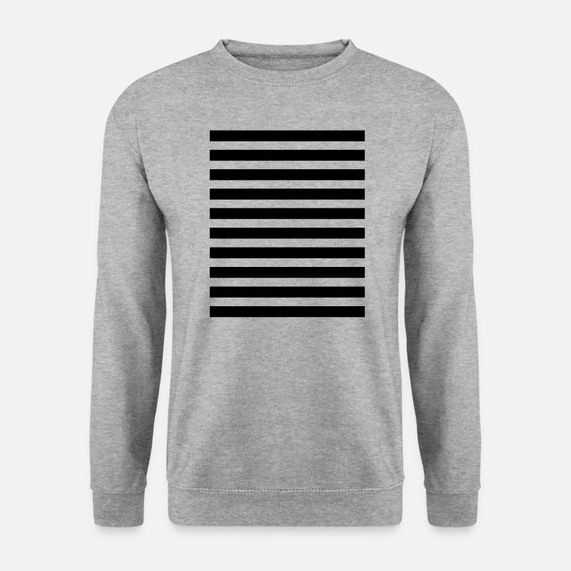 Streifen gestreift quer Muster Querstreifen - Unisex Pullover - Weißgrau meliert