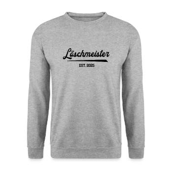 Löschmeister Feuerwehr Feuerwehrmann Loeschmeister - Unisex Pullover - Weißgrau meliert - Vorne - Alina (178cm) & Michal (187cm)