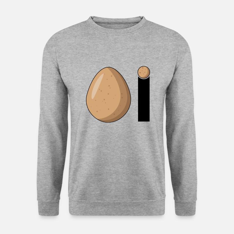 Ei Hühnerei Comic - Unisex Pullover - Weißgrau meliert