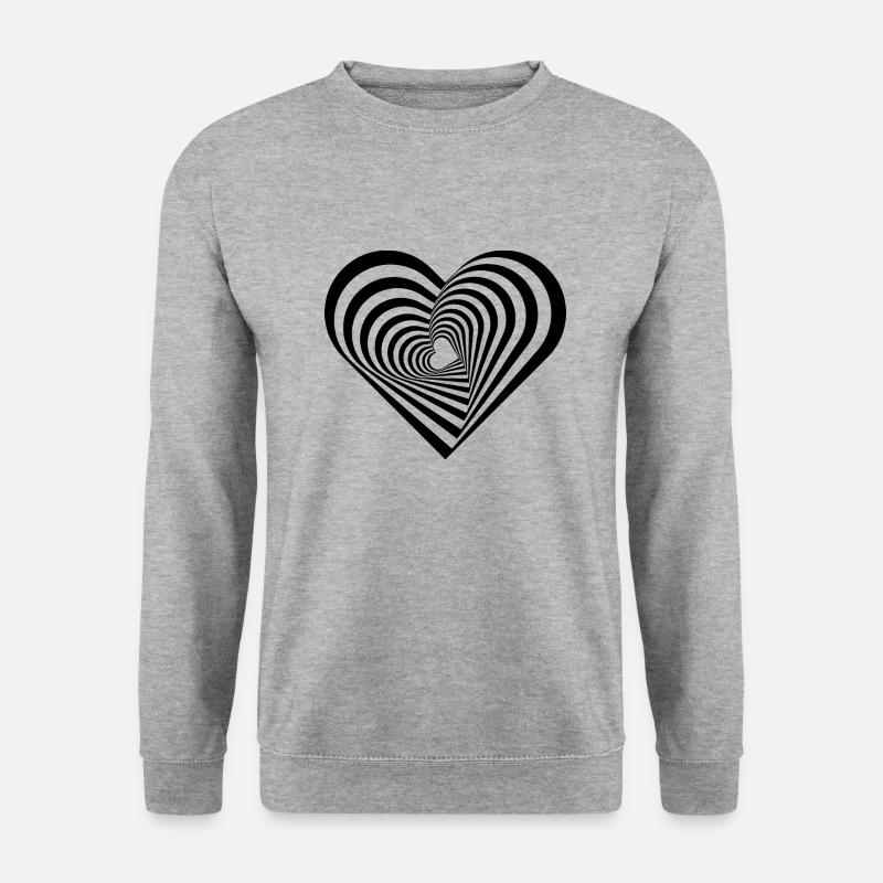 Heart Illusion - Optical Illusion - Unisex Sweatshirt - salt & pepper