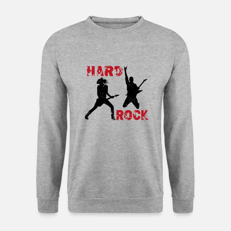 Hard Rock Gitarristen - Unisex Pullover - Weißgrau meliert