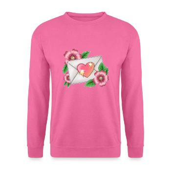 Enveloppe avec des fleurs - Sweat-shirt Unisexe - rose - Devant