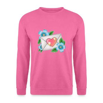 Enveloppe avec des fleurs - Sweat-shirt Unisexe - rose - Devant