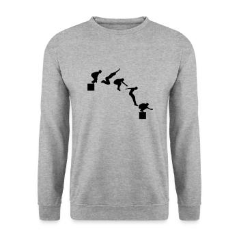 Parkour - Unisex Sweatshirt - salt & pepper - Front - Alina (178cm) & Michal (187cm)