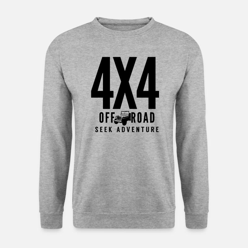 Off Road 4x4 Jeep Seek Adventure - Unisex Pullover - Weißgrau meliert