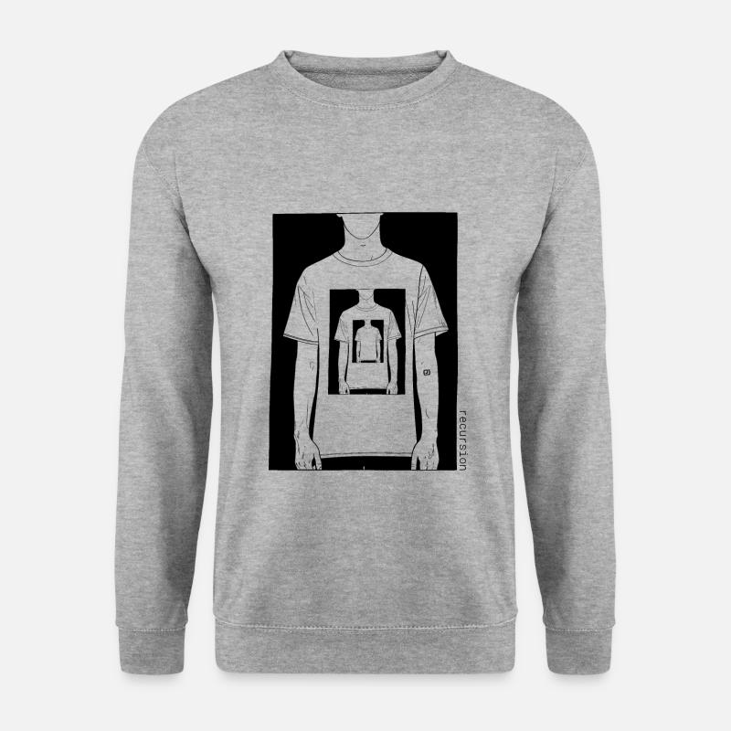 Rekursion | Walk | Wiederholen | Optische Täuschung - Unisex Pullover - Weißgrau meliert