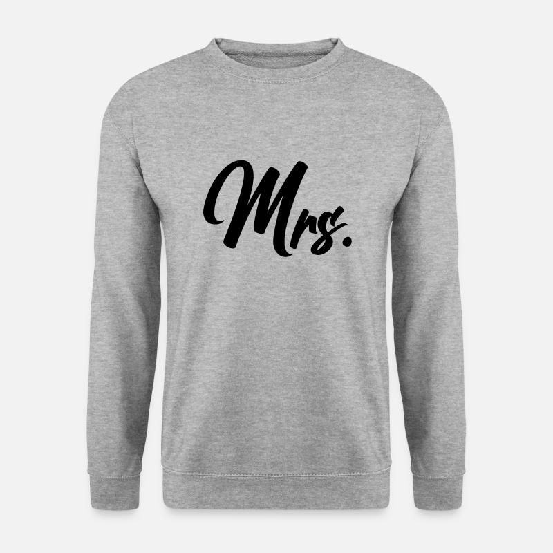 Mrs - Mr + Mrs Duo - Unisex Pullover - Weißgrau meliert