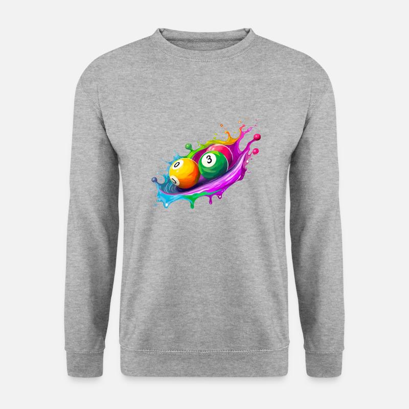 Billard - Unisex Pullover - Weißgrau meliert