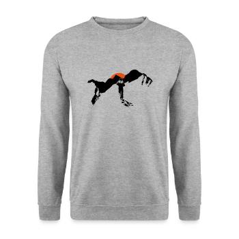 Hiking In The Mountains - Unisex Pullover - Weißgrau meliert - Vorne - Alina (178cm) & Michal (187cm)