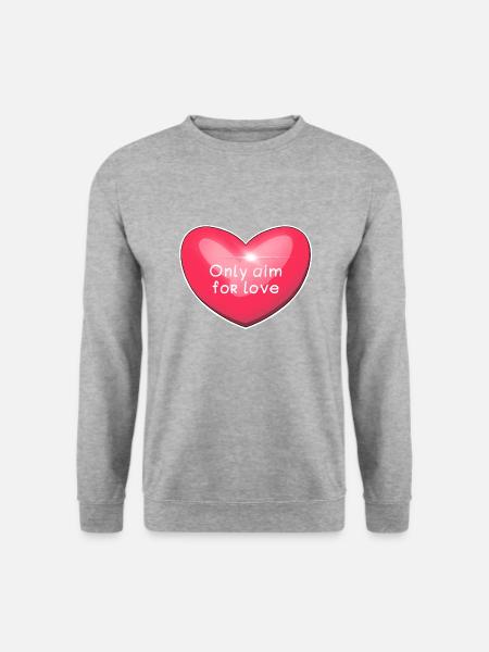 Strebe nur nach Liebe - Unisex Pullover - Weißgrau meliert