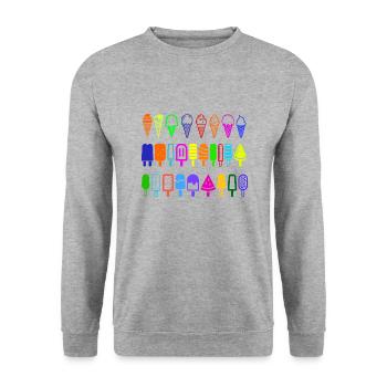 Ice cream in style in many colors - Unisex Sweatshirt - salt & pepper - Front - Alina (178cm) & Michal (187cm)