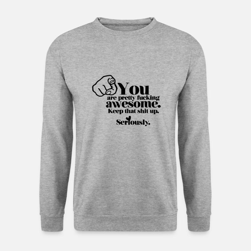Youre awesome - Unisex Pullover - Weißgrau meliert