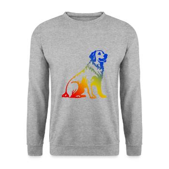 Golden Retriever Dog Colorful - Unisex Sweatshirt - salt & pepper - Front - Alina (178cm) & Michal (187cm)
