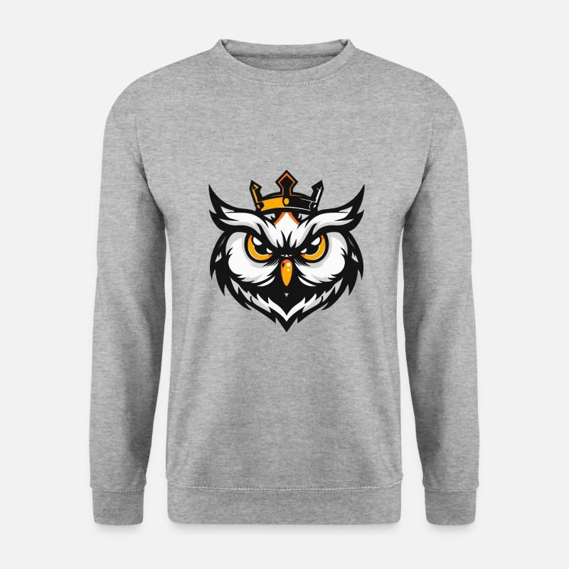 Owl Head Crown - Unisex Sweatshirt - salt & pepper