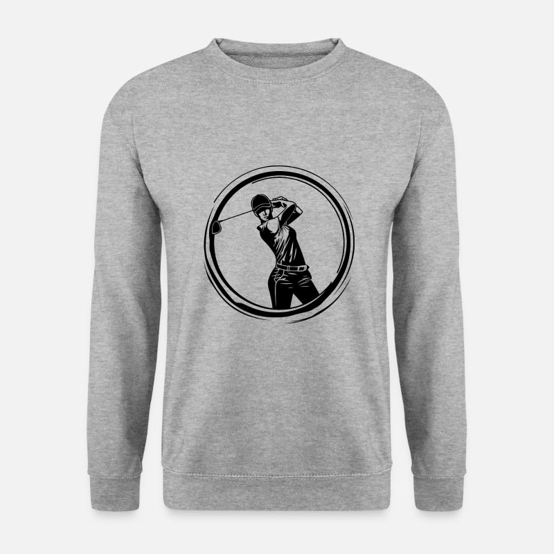 Golfer Frau - Unisex Pullover - Weißgrau meliert