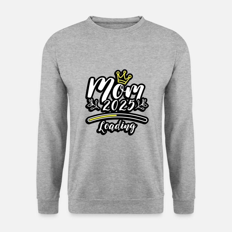 Mama 2025 Loading Mom - Unisex Pullover - Weißgrau meliert