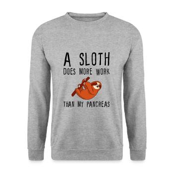 A Sloth Does More Work Than My Pancreas - Unisex Sweatshirt - salt & pepper - Front - Alina (178cm) & Michal (187cm)