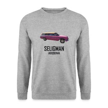 Voiture ancienne, Seligman, Arizona, road 66 USA - Sweat-shirt Unisexe - gris chiné - Devant - Alina (178cm) & Michal (187cm)