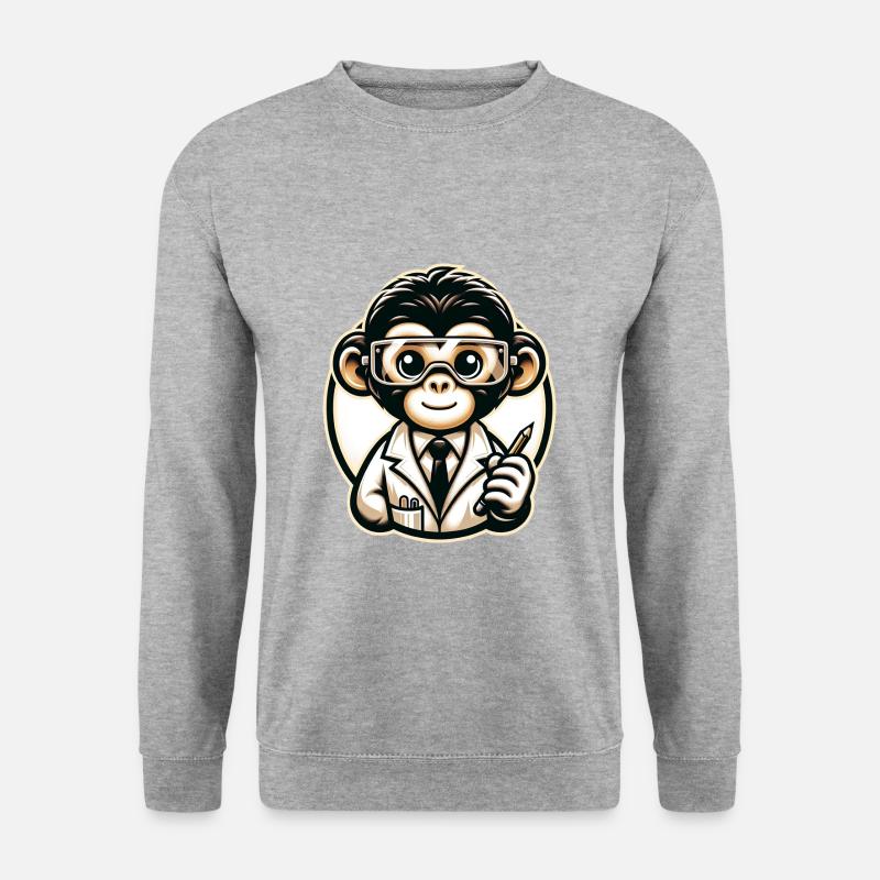Cute Monkey Scientist - Unisex Sweatshirt - salt & pepper