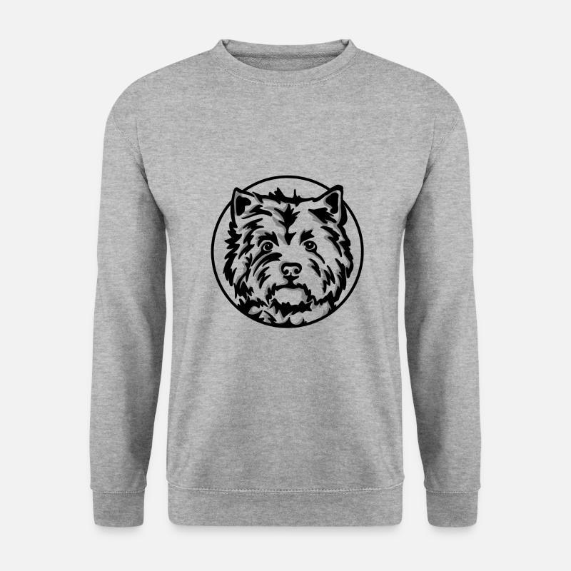 Hund - Unisex Pullover - Weißgrau meliert