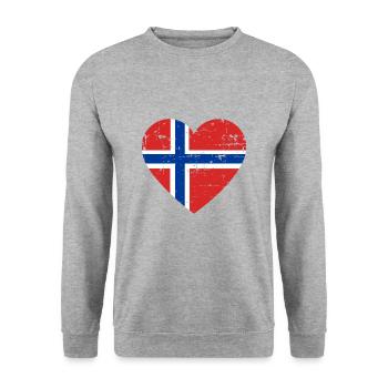 Drapeau du cœur de Norvège - Sweat-shirt Unisexe - gris chiné - Devant - Alina (178cm) & Michal (187cm)