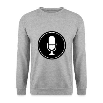 Podcast Microphone Icon - Unisex Sweatshirt - salt & pepper - Front - Alina (178cm) & Michal (187cm)