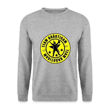 Team Bräutigam Hochzeit - Unisex Pullover - Weißgrau meliert - Vorne - Alina (178cm) & Michal (187cm)