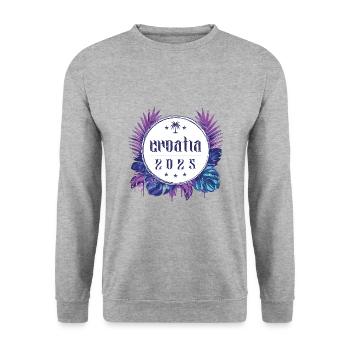 Croatia 2025 - Unisex Pullover - Weißgrau meliert - Vorne - Alina (178cm) & Michal (187cm)