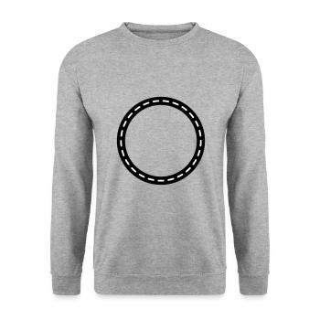 Kreis Kontur Leer - Unisex Pullover - Weißgrau meliert - Vorne - Alina (178cm) & Michal (187cm)