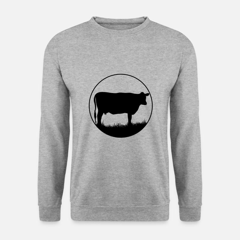 Kuh - Unisex Pullover - Weißgrau meliert