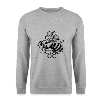 Bee Wasp Bumblebee Beekeeper Nature Conservation Environment Organic - Unisex Sweatshirt - salt & pepper - Front - Alina (178cm) & Michal (187cm)