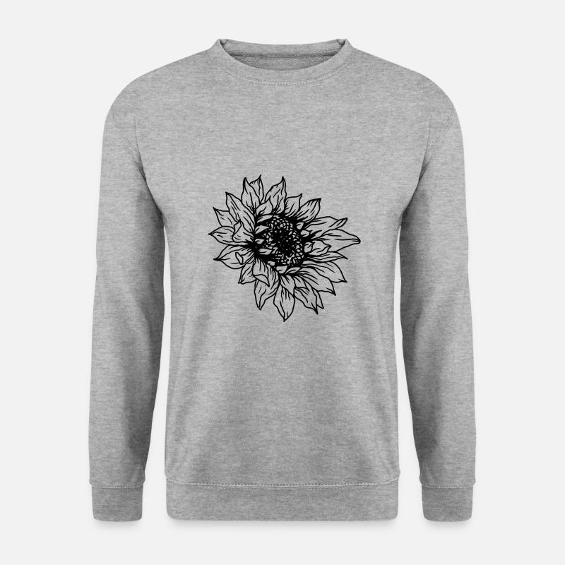 Sonnenblume - Unisex Pullover - Weißgrau meliert