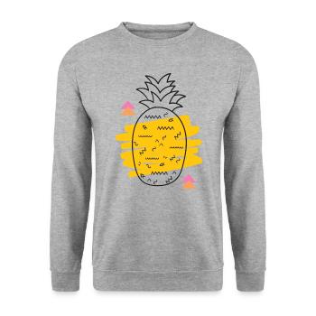 ananas - Sweat-shirt Unisexe - gris chiné - Devant - Alina (178cm) & Michal (187cm)