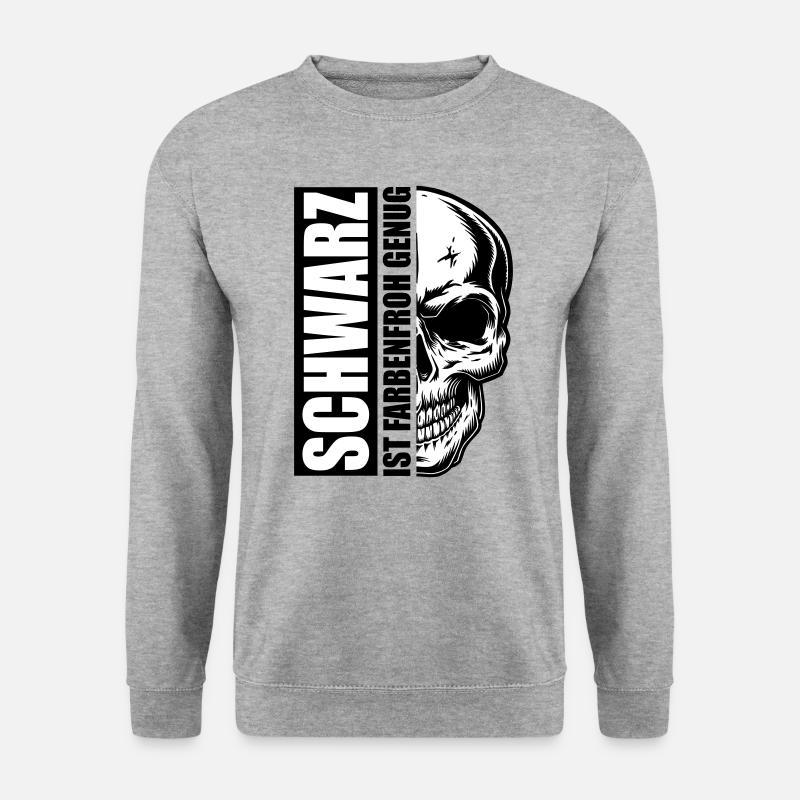 Schwarz Farbenfroh genug | Farben änderbar - Unisex Pullover - Weißgrau meliert