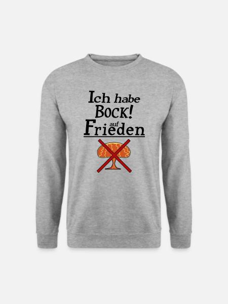 Ich habe Bock auf Frieden - Unisex Pullover - Weißgrau meliert