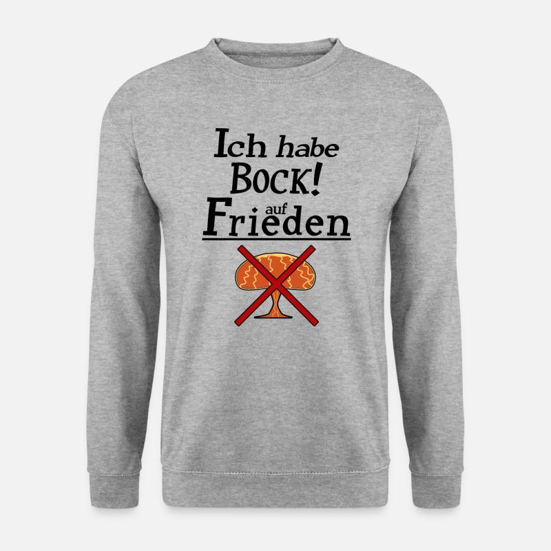 Ich habe Bock auf Frieden - Unisex Pullover - Weißgrau meliert