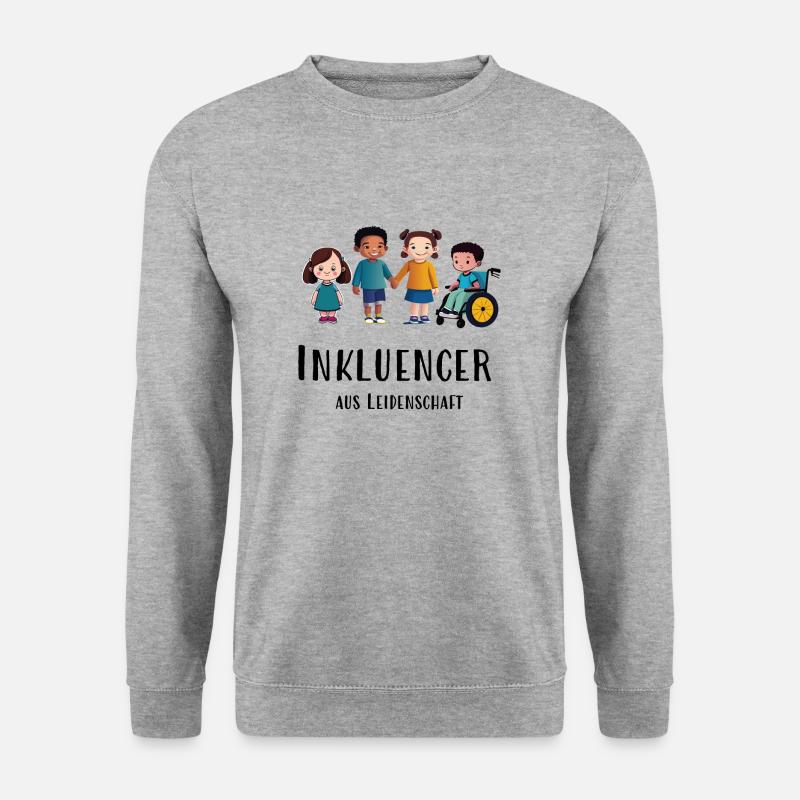 Inkluencer - Unisex Pullover - Weißgrau meliert