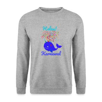 Carnival,Carnival,Whale,Confetti,Helau - Unisex Sweatshirt - salt & pepper - Front - Alina (178cm) & Michal (187cm)
