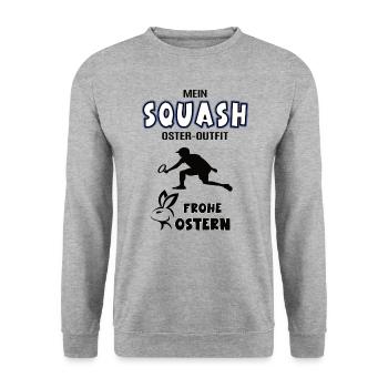 Squash Spieler Ostern Squasher Oster Geschenk - Unisex Pullover - Weißgrau meliert - Vorne - Alina (178cm) & Michal (187cm)