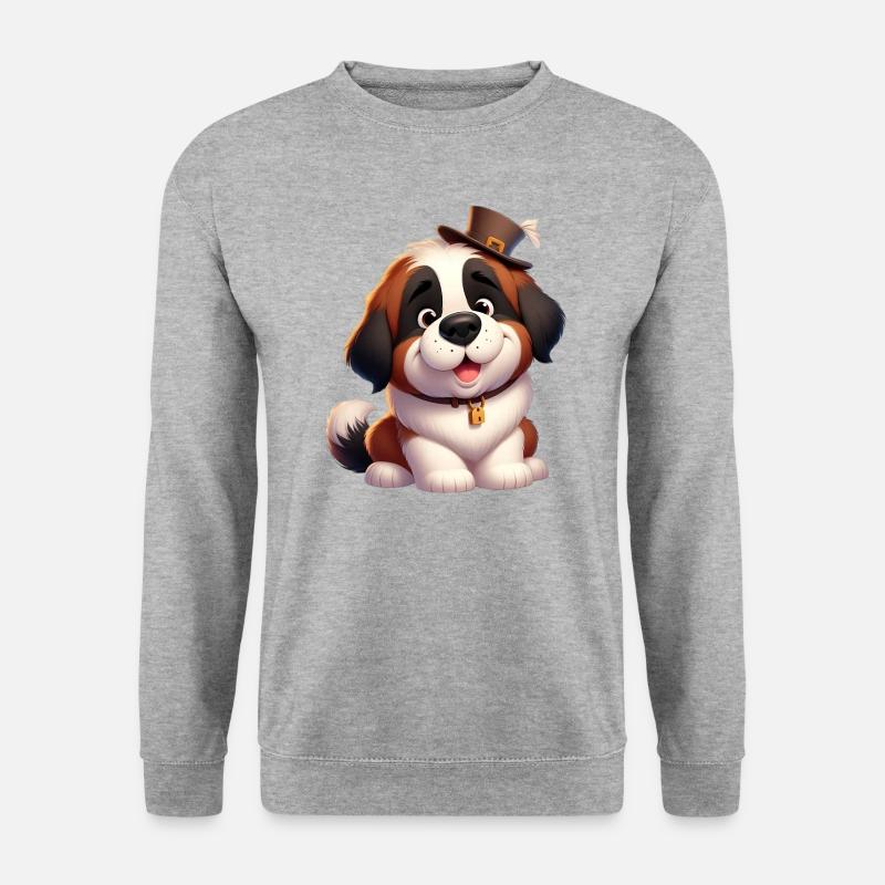 Sankt Bernhard 8 - Unisex Pullover - Weißgrau meliert