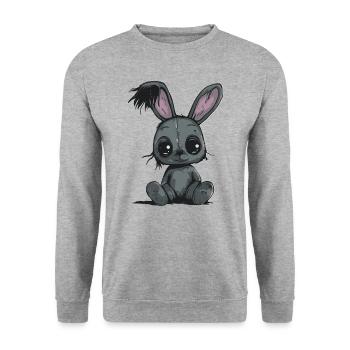 Cute Rabbit Soft Toy - Unisex Sweatshirt - salt & pepper - Front - Alina (178cm) & Michal (187cm)