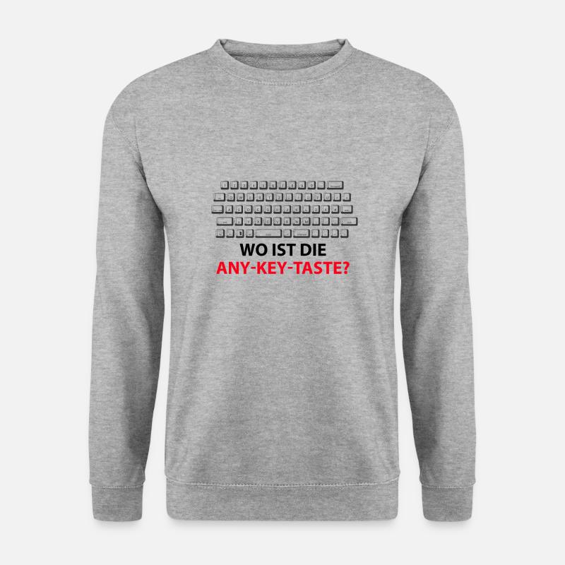 Wo ist die Any-Key-Taste? Any Key - Unisex Pullover - Weißgrau meliert