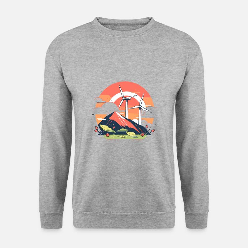 Windrad - Unisex Pullover - Weißgrau meliert