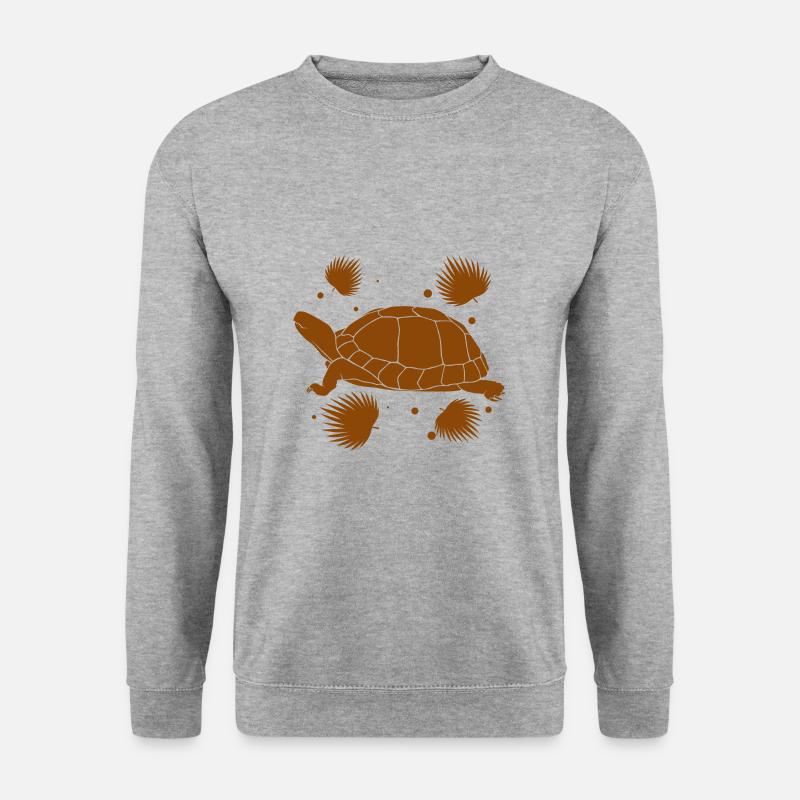 Schildkröte / Kriechtier - Reptilie - Unisex Pullover - Weißgrau meliert