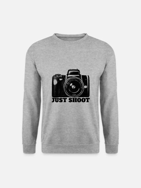 Kamera Shoot Fotoshooting Fotograf Geschenkidee - Unisex Pullover - Weißgrau meliert