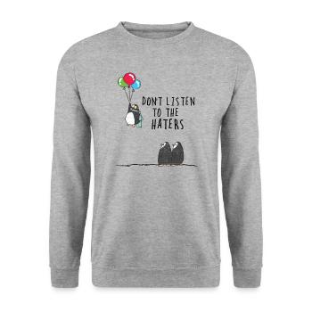 Vintage penguins balloons - Unisex Sweatshirt - salt & pepper - Front - Alina (178cm) & Michal (187cm)